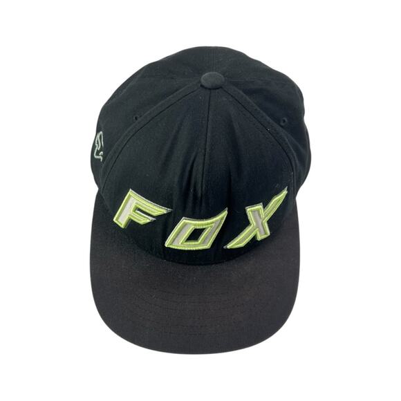 Fox Racing Black Embroidered Logo SnapBack Cap OSFM Adjustable Baseball Hat - Picture 4 of 7